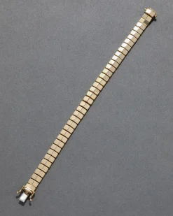 Vintage 1980s 14k Gold Italian Chiclet Bracelet