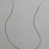 Vintage 1940s 14k Gold Italian Thin Round Snake Chain Necklace