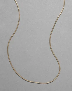 Vintage 1940s 14k Gold Italian Thin Round Snake Chain Necklace