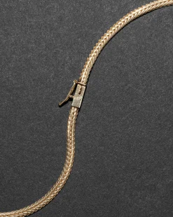 Vintage 1980s 14k Gold with Diamond Snake Head with Gold Tipped Tail Pendant Necklace