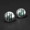 Vintage 1960s Sterling Silver & Malachite American Post Earring