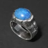 Vintage 1950s Sterling Silver & Sodalite Handmade Ring