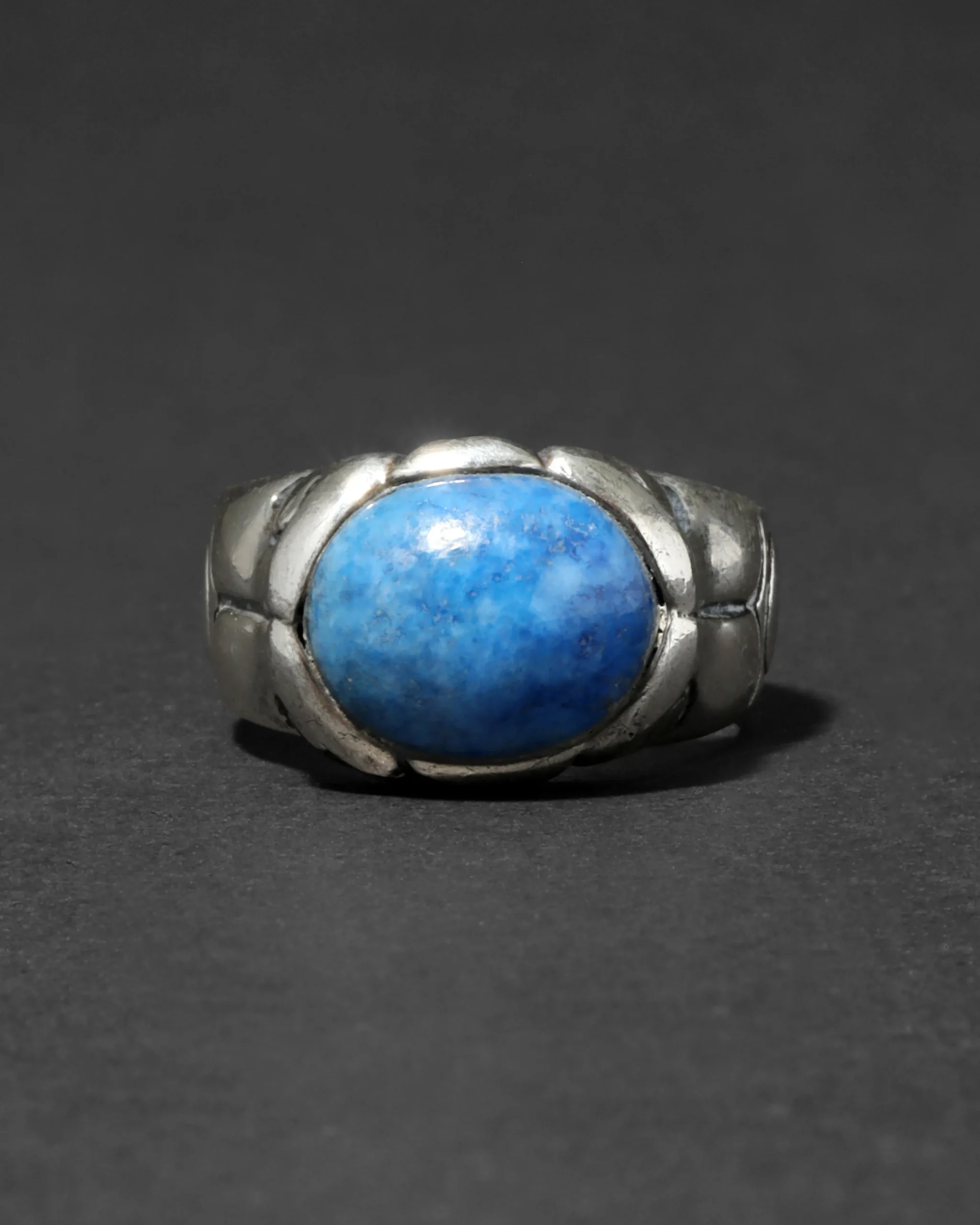 Vintage 1950s Sterling Silver & Sodalite Handmade Ring